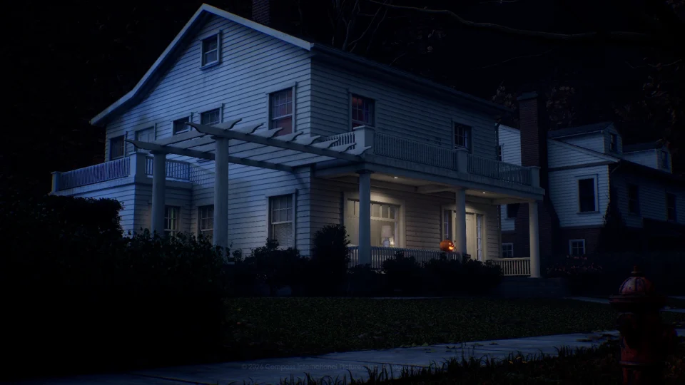 A large house at night in the Orange Grove Estates reveal